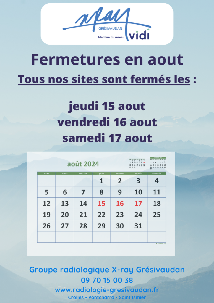 Fermetures au mois d’aout